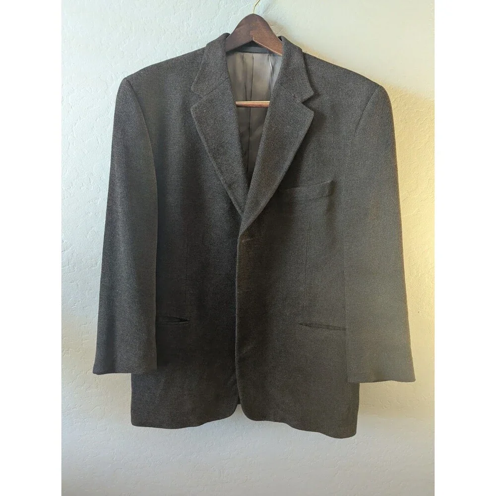 Jhane Barnes Mens 40R  Sport Coat Blazer Jacket Brown Textured Tweed Wool Read